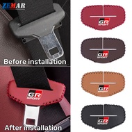 Toyota GR Car Seat Belt Buckle Protector Anti Slip Anti nti Scratch Cover Leather Safety Automobile Interior Accessories for Vios Wish Hilux Yaris Rush GR Corolla Cross Avanza Innova Veloz Fortuner Alphard Altis Camry bZ4X RAV4 Harrier