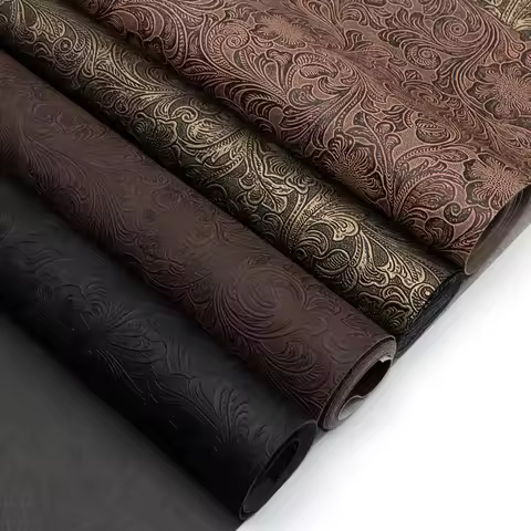 Retro Swirls Butterfly Embossed Faux Leather Sheet Synthetic Leather Fabric For Bows Crafts DIY Hand
