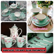 Ada set sudu🟢Full set VANTAGE DINNER SET TIFFANY BLUE MAGNOLIA PROMOSI VANTAGE OKT2022 - teaset - mu