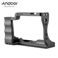 Andoer Camera Cage Aluminum Alloy with Cold Shoe Mount Compatible with Canon EOS M50/ M50 II DSLR Camera