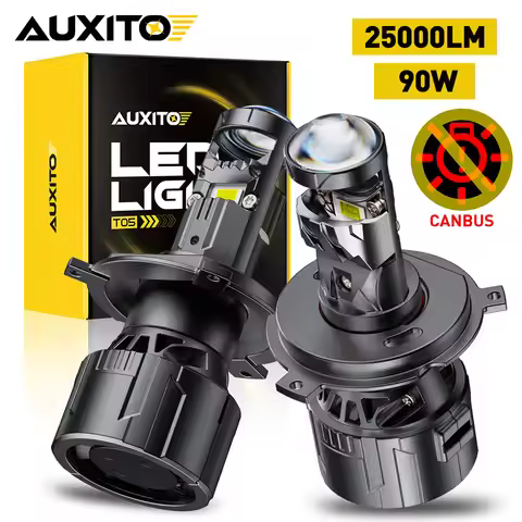 AUXITO 2Pcs Car Headlights Bulb H4 Lenses LED Lamp H4 LED Canbus Headlights 25000LM Left-Hand or Rig