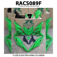 RAPIDO YAMAHA Y15 V2 BODY COVER SET EXCITER 4 KING (37) GREEN STICKER TANAM ( RACS089F ) BODY COVER 