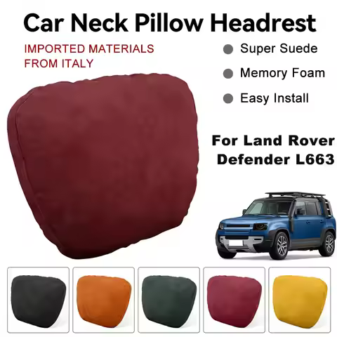 Italy Suede Car Neck Rest Pillow For Land Rover Defender L663 Seat Head Neck Support Cushion Auto In