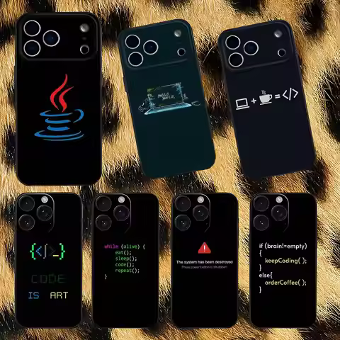 Programming Languages Java Phone Case For iPhone 17,16,15,14,13,12,11,Pro,XS,Max,XR,Plus,E,SE4,Mini 