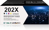 202X Toner Cartridges 4-Pack (BK/C/M/Y)-Replacement for HP 202A 202X Toner Cartridge Compatible for 