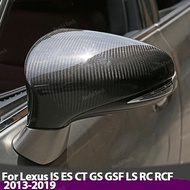 Real Carbon Fiber Rearview Mirror cover Cap add-on sticker for Lexus IS ES CT GS GSF LS RC RCF 2013-