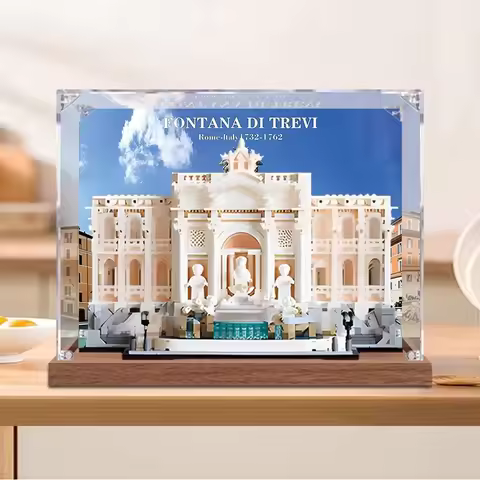 3mm Dustproof Display Box for lego 21062 Rome Fontana Di Trevi Display Case Storage Box Organizer(Le