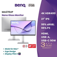BenQ MA270UP I 27" 4K Nano Gloss Monitor I Made for Mac I 90W USB-C I HDMI I Windows I Ergo Design