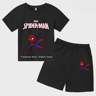 Spidernan Tshirt Hulk Short Sleeve Kids T-shirt Fashion Boys Baby Casual Short Sleeve Shorts Girls Short Sleeve Suit