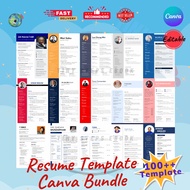 Template Resume Professional Canva 100+ Template Editable