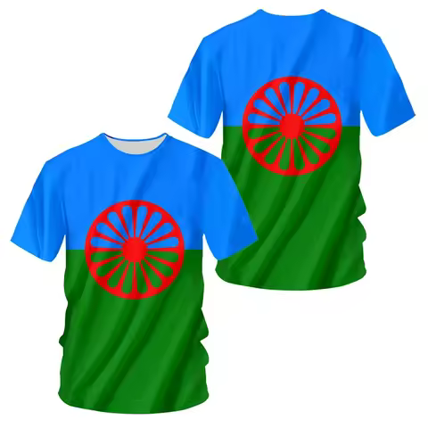 New Gypsy National Emblem Graphic T Shirt 3D Gypsy Coat Of Arms Printing T-shirts For Men Kid Fashio