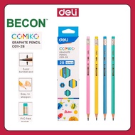Deli Comiko Graphite Pencil 2B With Eraser C011-2B 12's