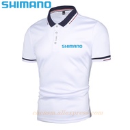 Summer Shimano Polo Fishing T-Shirt Multi-color Short Sleeve Daiwa Men's Fishing Tee Breathable Quick Dry Fishing Clothing