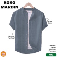Baju Koko Pria Muslim MARDIN Katun Madinah Premium Lengan Pendek Jumbo
