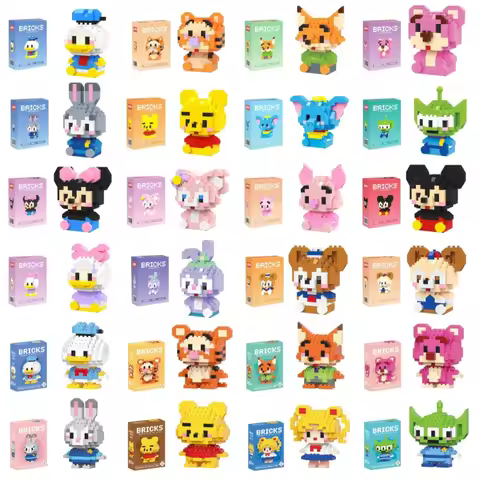 Disney 214 style Winnie LinaBell StellaLou Building Blocks Princess Cartoon Figrues Bricks Children'