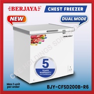 Berjaya Premium 160L Dual Chest Chiller Freezer BJY-CFSD200B-R6 (White) 5 YEARS Compressor warranty