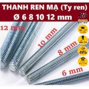Galvanized threaded rod 1 meter size 6mm, 8mm, 10mm, 12mm