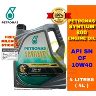 100% Petronas Semi Synthetic Syntium 800 Engine oil 10W40 (4Litre ) Minyak Hitam Petronas Minyak Enj