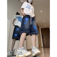 American Star patch embroidered denim shorts women's high street fashion brand loose five-point pant