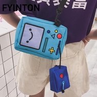 FYINTON Crossbody Bag, Soft Adventure Time Small Bags, Funny BMO Robot Canvas Cartoon Anime Shoulder