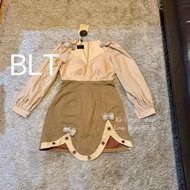 BLT Cream Brown Dress Cute Short Set Brand-M