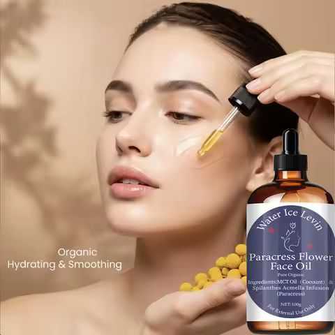 Pure Organic Paracress Flower Face Oil Mct Coconut Oil. Spilanthes Aemella Infusion. 100g Net. For E
