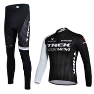 TREK Bike/Motorcycle team clothes Black White long sleeves suit clothes outdoor suit sport Jersey+Pa