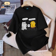 【HOT】Casual stylish and versatile T-shirt #001 with oversized yellow dog meme image T-shirt 100% COT