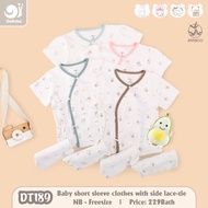 Dokma DT189 (3-8kg) Children's Short-Sleeved Shirt Set Bamboo Fiber Fabric Newborn Size-Freesize