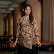 KATUN Puwastri Batik - Blouse Top Batik Boutique Women's Office Work Premium Cotton Blouse Batik Wom