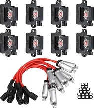 UF271 Square Ignition Coils and 748EE Spark Plug Wires Set, Compatible with GMC Sierra/Suburban Esca