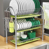 S/🗽Dish Rack Storage Rack Dish Rack Tableware Storage Draining Rack Cupboard Kitchen Supplies Small Supplies Knife Stora