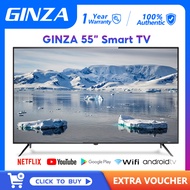 GINZA Smart TV 55 Inches FHD LED TV Android TV Flat Screen Smart TV