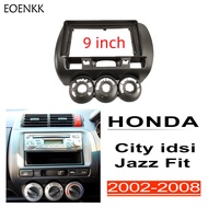 Honxun 9นิ้ว ชุดติดตั้งบนบอร์ด หน้ากากวิทยุ 2din android กรอบวิทยุ สำหรับ HONDA Jazz City Zx Idsi 2002-2008