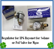 Regulator for LPG Bayonet for Solane or Pol Valve for Mgas