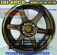 Sticker volk te37 sicker stiker velk mobil velk volk rays racing rays enginiring te37 ring 15 16 17