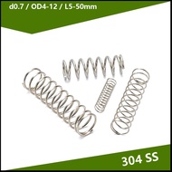 {{{2.LMF}}}SUS304 Compression Springs d0.7mm * OD4-12mm Anti-Rust Industrial Spring .