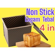 4 in Mini Square Loaf pan Loaf tin Non Stick with lid with cover
