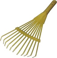 Kids Help Garden Hand Rake 11 Tine Small Shrub Rake for Children Head Only 11.6" (Yellow)