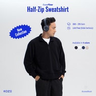 KOZE EaseFlow Half Zipper Sweater Black - Sweater Half Zip Hitam