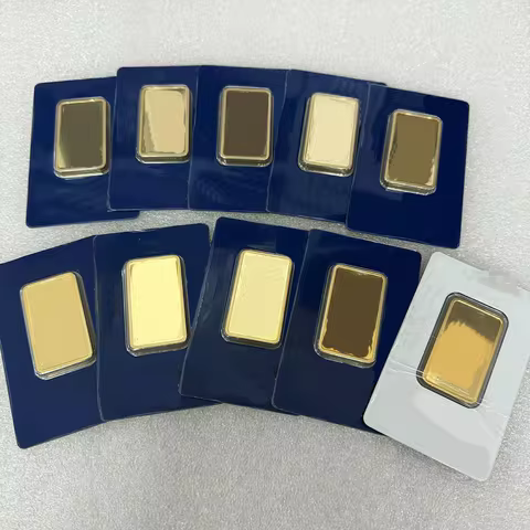 Non-magnetic 1oz/2.5g/5g/10g/20g/50g/100g Sealed packing Copper Bar Swis Lady 24k Gold Plated Bullio