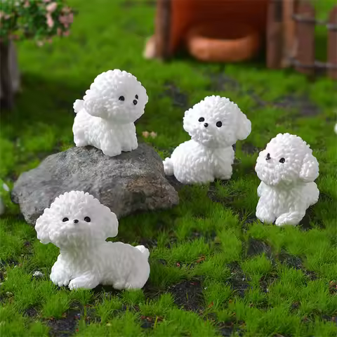 1pcs Mini Cute Poodle Dog 3D Statue Charm Shoes Accessories Resin DIY Detachable Fashion Clogs Shoe