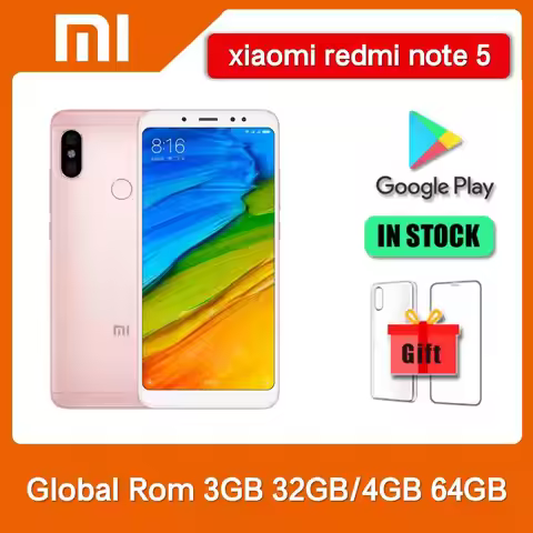 Original Xiaomi Redmi Note 5 3GB+32GB 4GB+64GB Dual SIM 5.99'' CellPhone 12MP+5MP+13MP Snapdragon 63