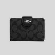 Coach Men Wallet Signature Canvas Graphite Black