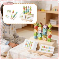[szxmkj2lp] Beads Sequencing Toy Hand Eye Coordination Wooden Holiday Gift Sequence Game Style A