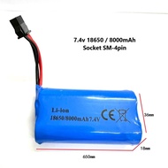 Li-ion 18650 8000mAh 7.4v with Sm-4pin Battery Rechargeable RC Car