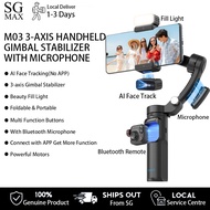 M03 3-Axis Handheld Phone Selfie Stick Gimbal Stabilizer Magnetic Remote Control Fill Light Micropho