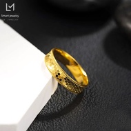 cincin lelaki ring 5G Gold Color Sand Gold Plated 999 High-End Flashing Dragon Scale Ring Men Women 