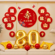 Birthday banquet Decoration Decoration Tapestry Old Man birthday [1037 People Collection] 80th birth
