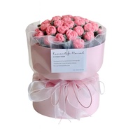 Handmade Knitted Crochet Bear Gift Set Romantic Valentine’s Day Present Cute Floral Arrangement Prem